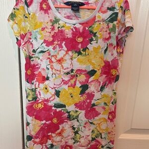 Polo by Ralph Lauren Floral Short Sleeve Tee - Pink, Yellow, Green
